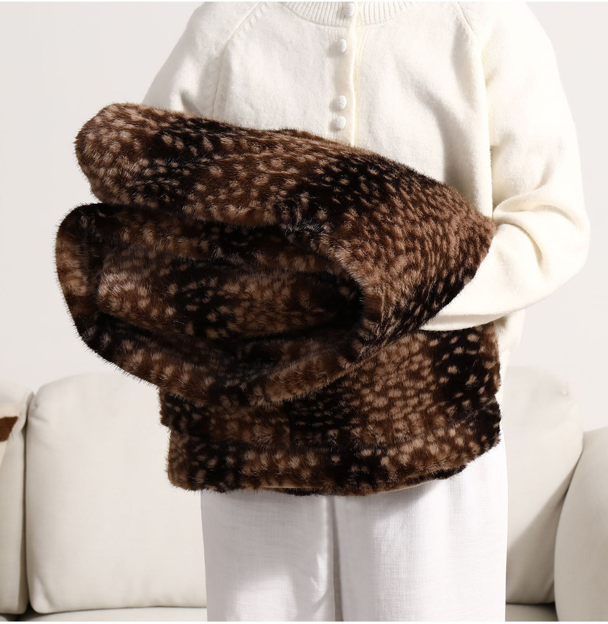 Deer Brown Cozy Blanket